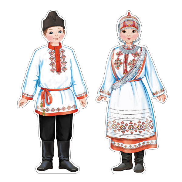 *КБ-18044 Комплект для оформления интерьера со скотчем. Народы России. Чуваши (2 плаката А3, блестки в лаке)