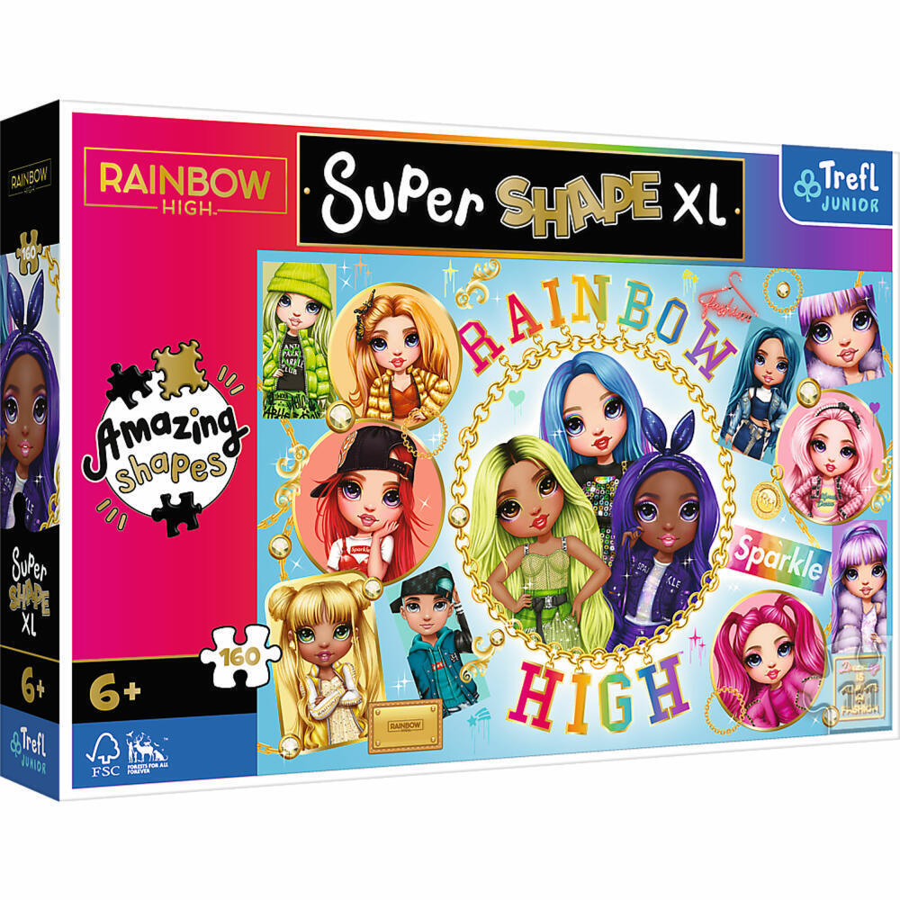 Trefl. Пазл SHAPE XL 160 арт.50027 "Красочная Радуга, Rainbow High"