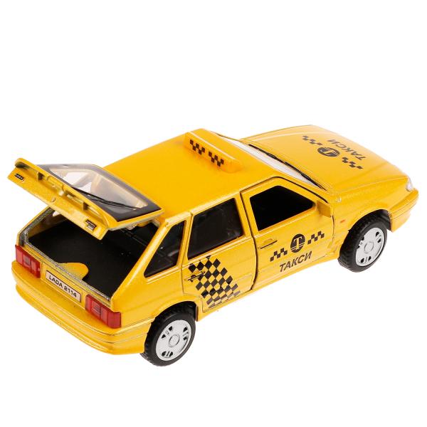 Машина металл LADA -2114 "САМАРА" ТАКСИ, 12 см, двери, сумка, инерц., кор. Технопарк в кор.2*36шт
