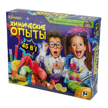 Набор опыта химии, 45-в-1 IQ Эксперимент в кор.8шт