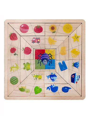 Пазлы из дерева "Паучок" Цвета