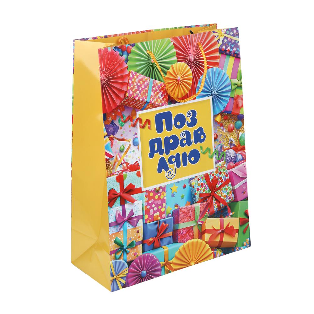 Пакет подарочный глянцевый xl,поздравляю,140 гр/м2 ЧУДО ПРАЗДНИК в кор.5*12шт