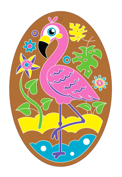 Набор для творчества Роспись по дереву "Фламинго" (овал, большой конверт)