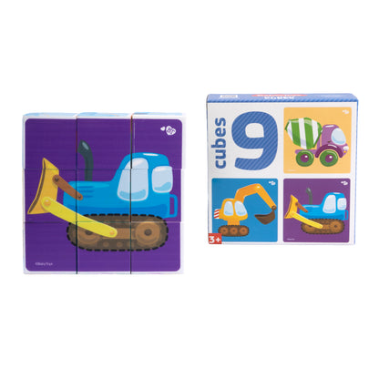 Кубики "На стройке" (без обклейки) 9 шт Детские игрушки