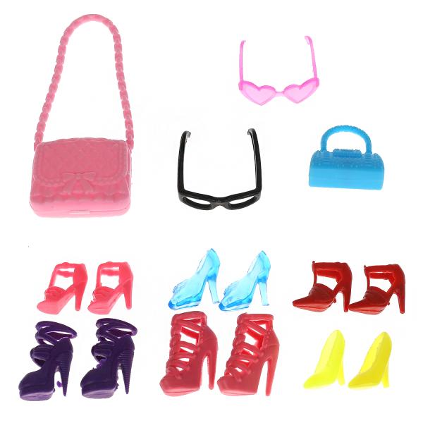 Карапуз. Аксессуары для кукол "Модница" для Софии, обувь,очки,сумочка, блистер, арт.AC11-S-BB