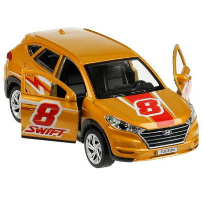 Машина металл HYUNDAI TUCSON СПОРТ длина 12 см, двери, багаж., инер, кор. Технопарк в кор.2*36шт
