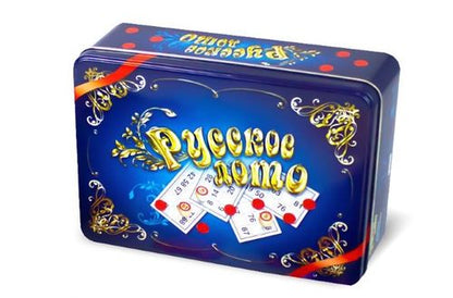 Русское лото (жестяная коробка синяя).