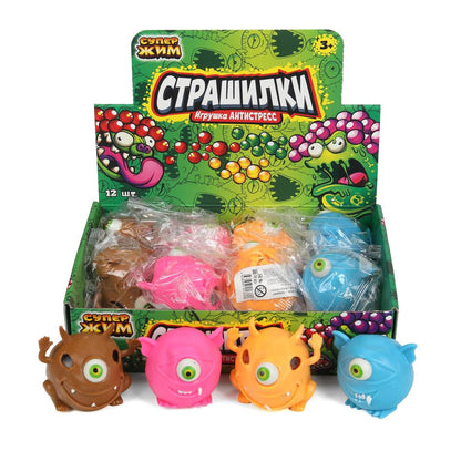 Игрушка супер жмяка с гидрогелевыми шариками, животные, дисплей Супер Жим уп-12шт в кор.6уп