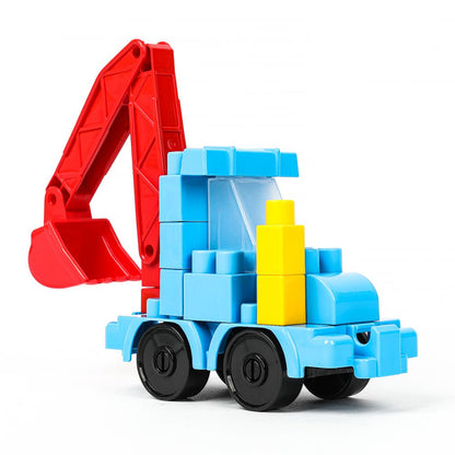 10046-BA Конструктор синий трактор+тележки с животными, 35 дет. Город мастеров в кор.8шт