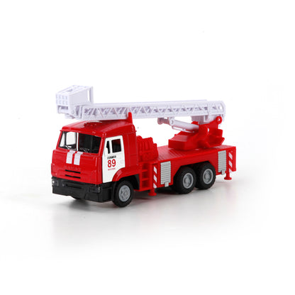 МАШИНА "ТЕХНОПАРК" МЕТАЛЛ. ИНЕРЦ. КАМАЗ ПОЖАРНАЯ, СВЕТ+ЗВУК, 1:43, ОТКРЫВ. ДВЕРИ В КОР. в кор.2*24шт