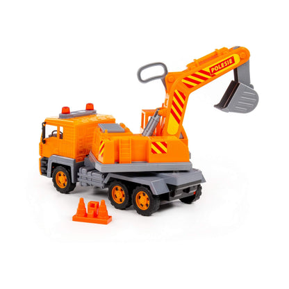 Полесье. "Алмаз" автомобиль-экскаватор №2 инерционный (в сеточке) арт.87911 /6