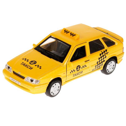 Машина металл LADA -2114 "САМАРА" ТАКСИ, 12 см, двери, сумка, инерц., кор. Технопарк в кор.2*36шт
