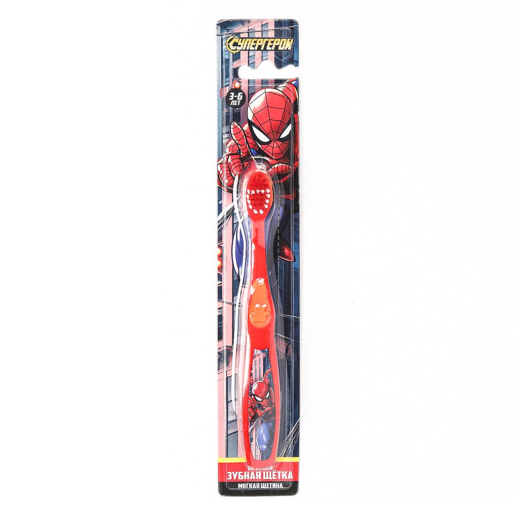 Зубная щетка фигурная для детей супергерои красная MASTER DENT в кор.24*12шт