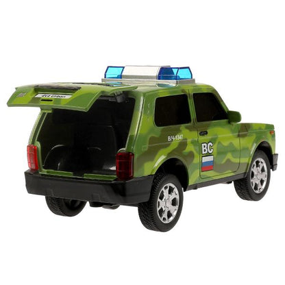 Машина пластик свет-звук LADA 4x4 URBAN КАМУФЛЯЖ 19,5 см, 2 кноп, инер, кор. Технопарк в кор.36шт