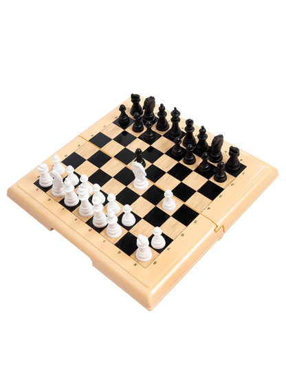 Игра настольная "Шашки-Шахматы" в пласт.коробке (мал, беж)