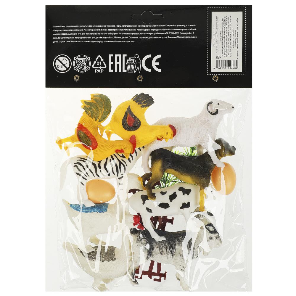 Игрушки пластизоль набор из 9-ти домашних животных в пакете Рассказы о животных в кор.2*72шт