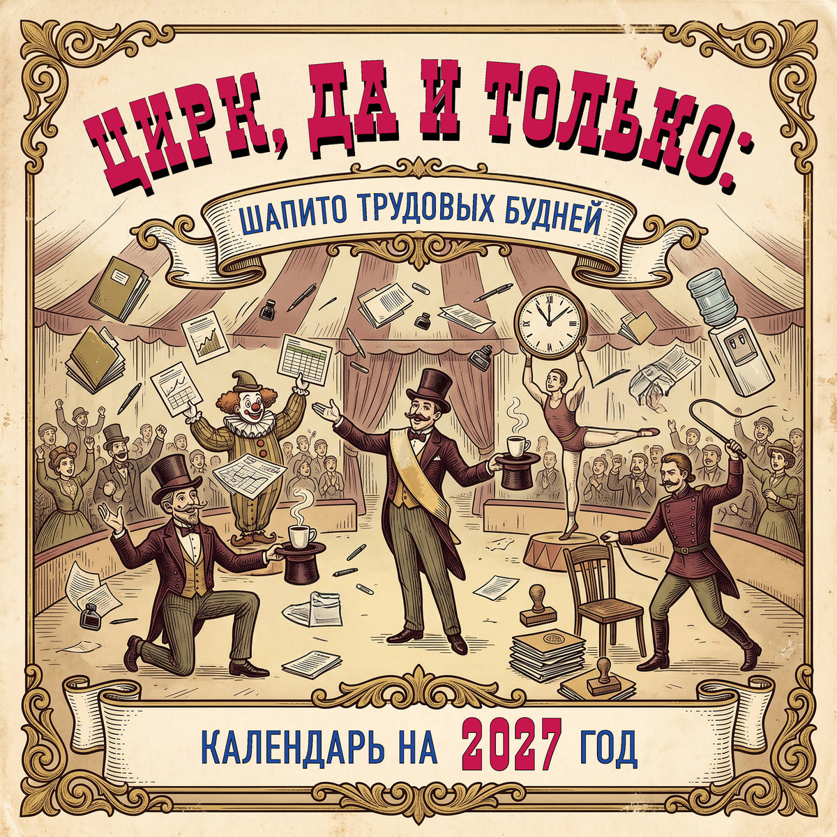 Цирк, да и только: шапито трудовых будней. Календарь настенный на 2027 год (300х300 мм)