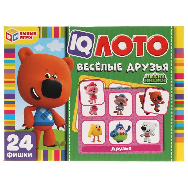 IQ-лото. Ми-ми-мишки. Веселые друзья. Коробка 138х189х32 мм, 24 пластиковые фишки в кор.24шт