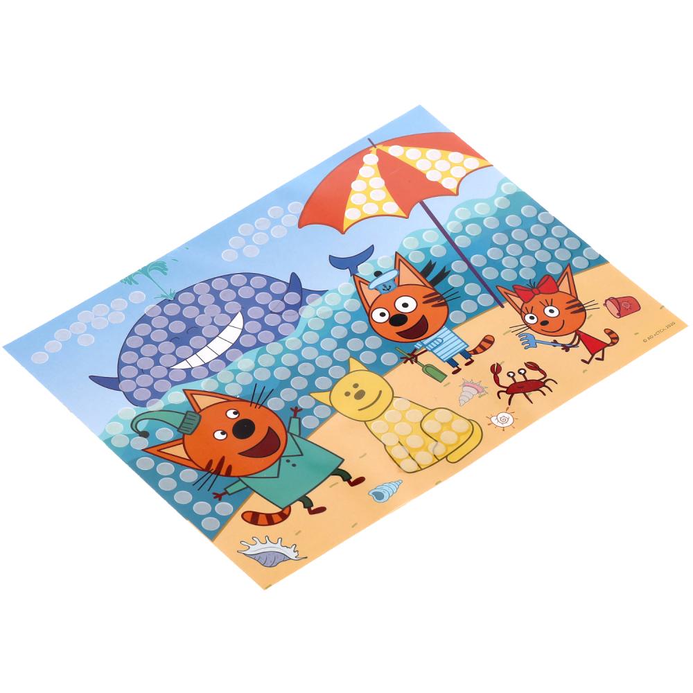 Набор д/детского тв-ва Три Кота аппликация из помпонов, 17*23 см МУЛЬТИ АРТ в кор.100шт