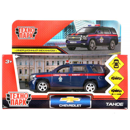 Машина металл "chevrolet tahoe следственный комитет" 12см,инерц.,синий в кор. Parc technologique dans le cor.2*36шт