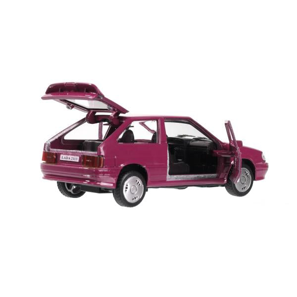 Машина металл ваз-2113 12 см, двери, багажник, инер,красный, кор. Технопарк в кор.2*36шт