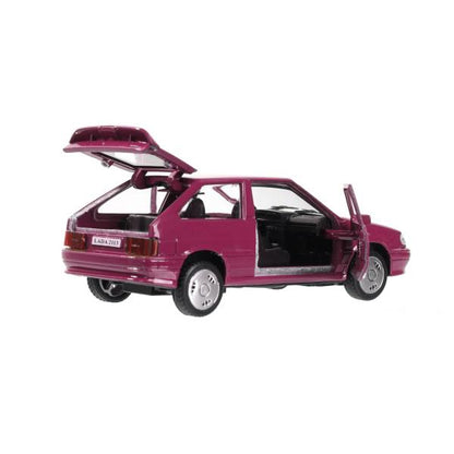 Машина металл ваз-2113 12 см, двери, багажник, инер,красный, кор. Технопарк в кор.2*36шт
