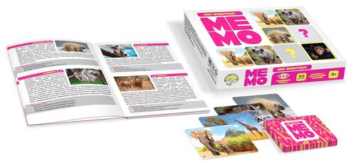 Игра настольная МЕМО "Мир животных" (50 карточек)