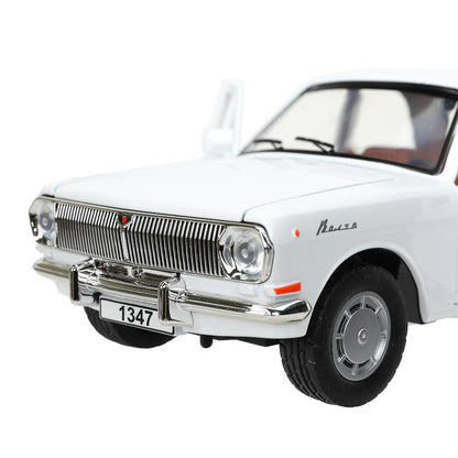 ГАЗ 2401 свет-звук 19,7 см, дв, кепка, баг, ин, белый Технопарк в кор.2*24шт