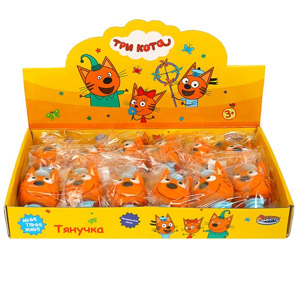 TG-211019-1-CAT2-SD (48) Тянучка Коржик Три Кота песок, дисплей.28*16,5*9,3см Супер Жим уп-12шт в ко