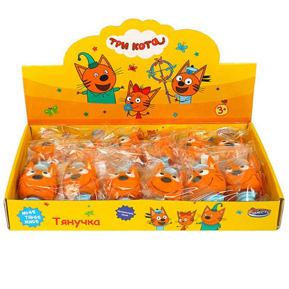 TG-211019-1-CAT2-SD (48) Тянучка Коржик Три Кота песок, дисплей.28*16,5*9,3см Супер Жим уп-12шт в ко