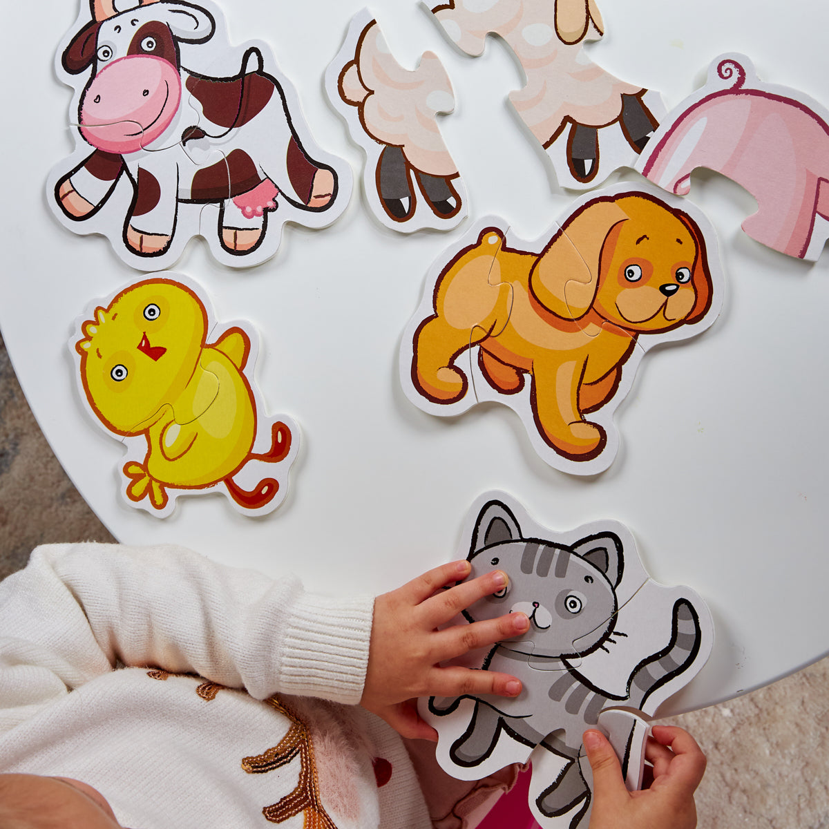 Пазлы-контуры "Домашние животные" 6 фигурок Baby Toys (мягкие)