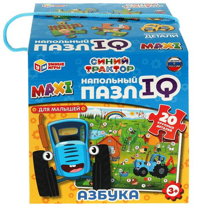 АЗБУКА. Синий трактор. Напольный пазл IQ max. 160х160х160мм. Умные игры в кор.18шт