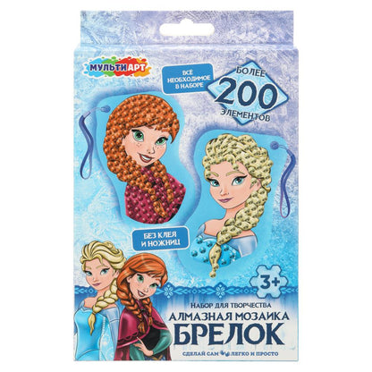 Брелоки алмазной мозаикой снежная принцесса MultiArt в кор.50шт