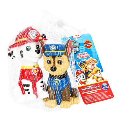 LXMAR-CHASE-DOGP-NW Игрушка для ванны Щенячий Патруль Маршал и чейз-гонщик 10 см, 2шт, сетка КАПИТОШ