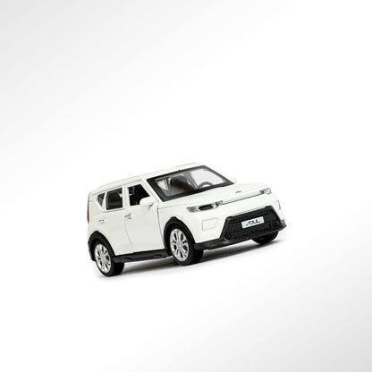 Машина металл KIA soul длина 12 см, двери, багаж., инерц, белый, кор. Parc technologique dans le cor.2*36шт