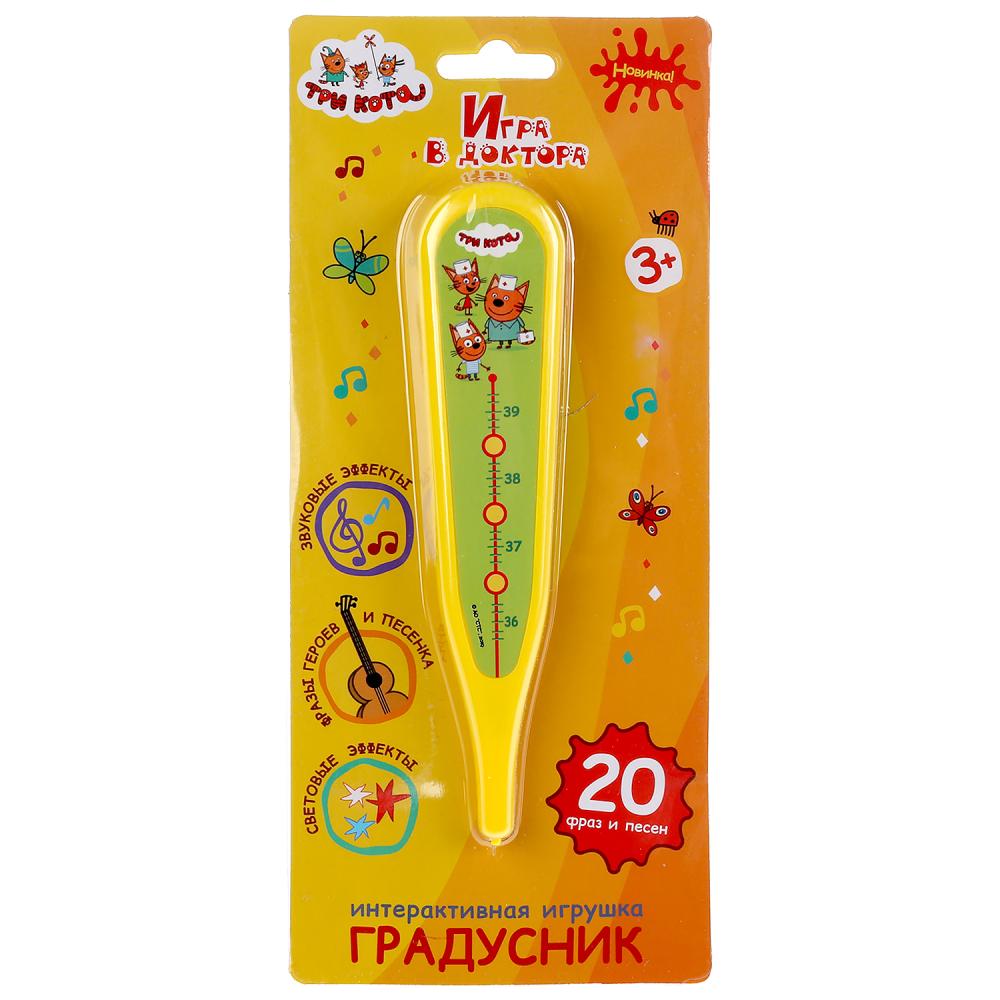 Музыкальный градусник Три Кота 20 фраз,песен.блист.бат. Умка в кор.96шт
