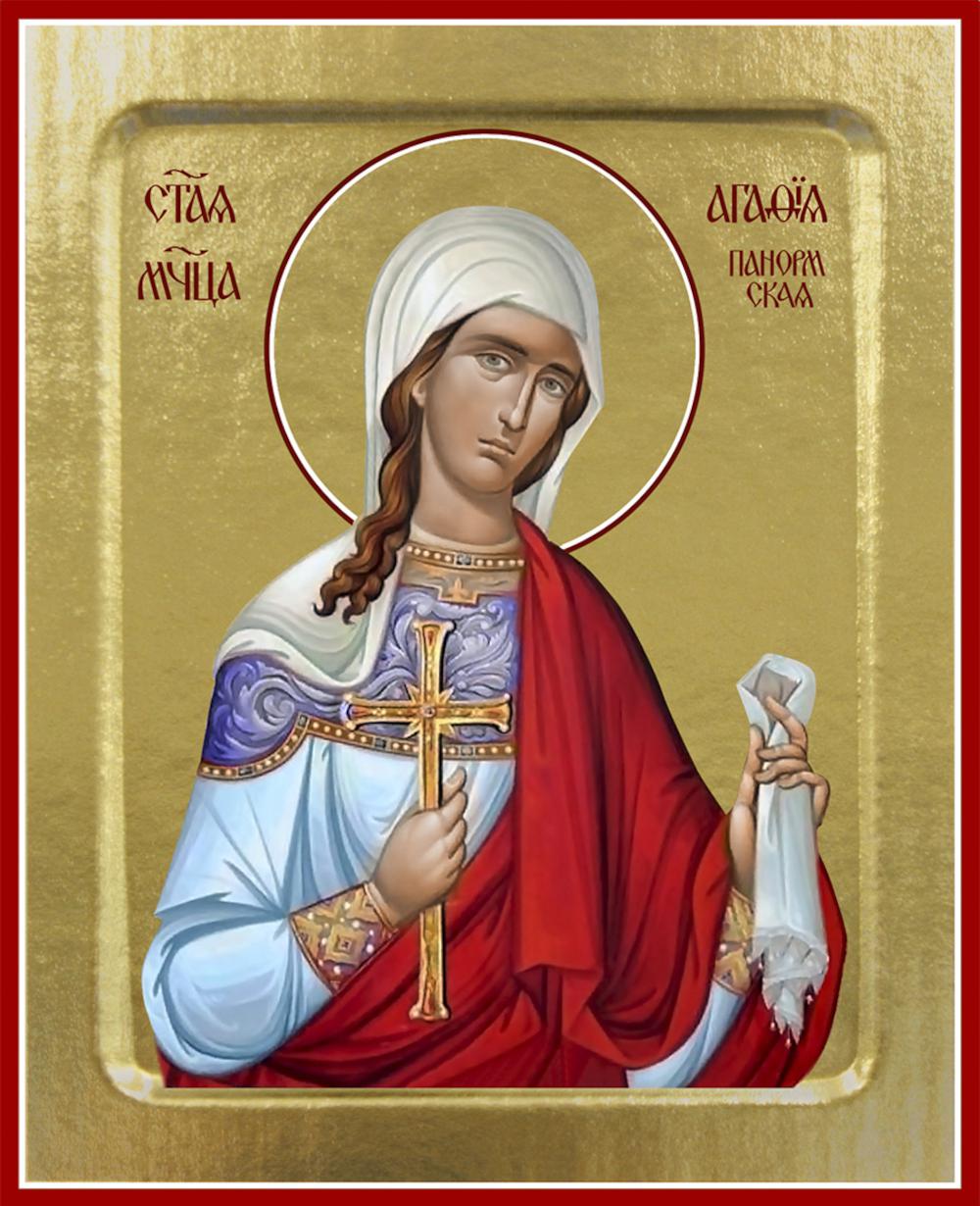 Икона Агафии Панормской, мученицы (на дереве): 125 х 160