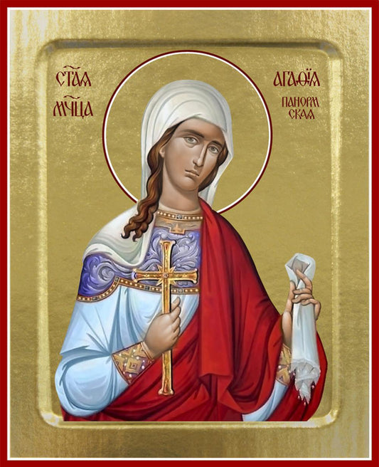Икона Агафии Панормской, мученицы (на дереве): 125 х 160