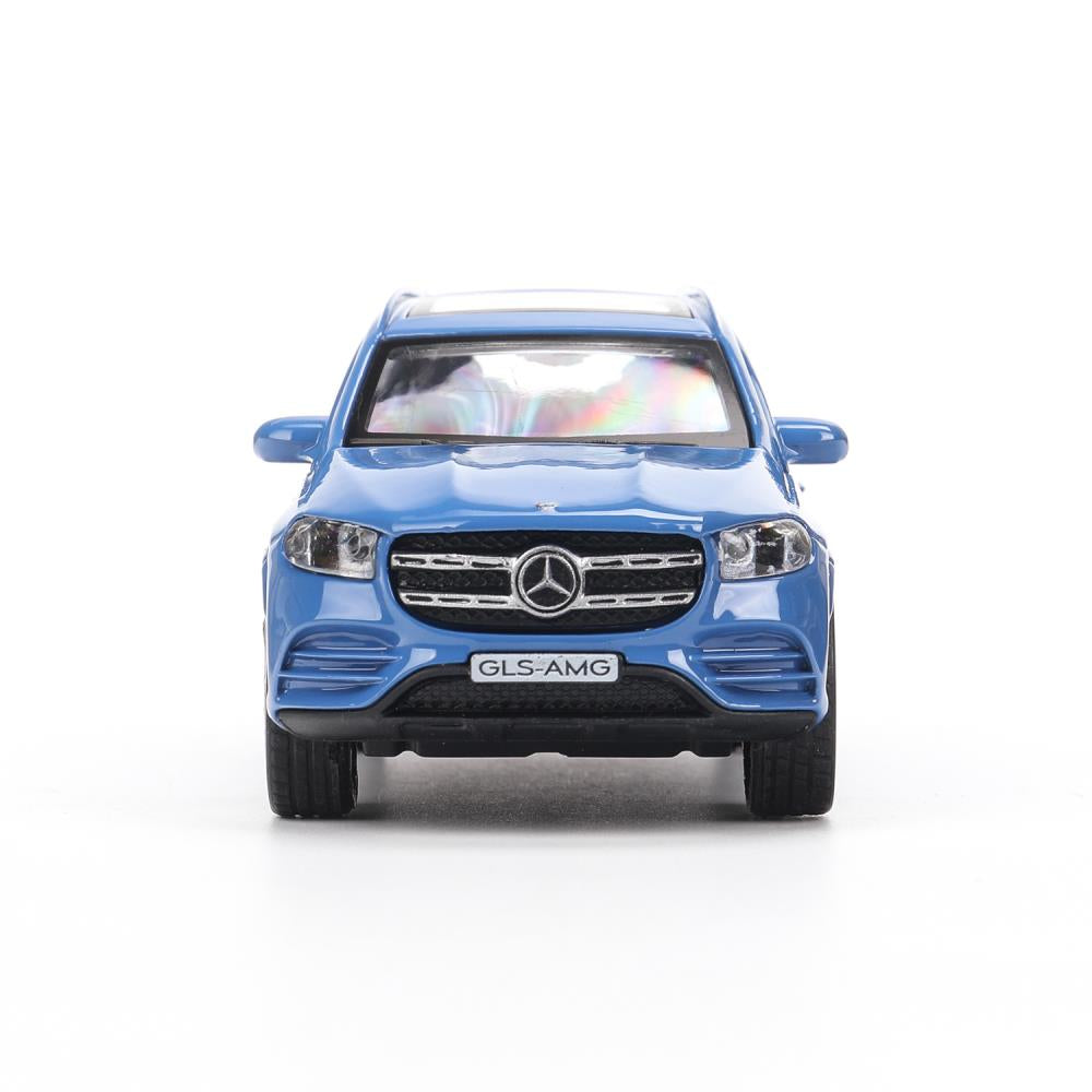 GLS-12-BU Машина металл MERCEDES-BENZ gls class amg 12см, дв,баг,ин,синий, кор. Технопарк в кор.2*36