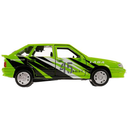 Машина металл LADA -2114 "САМАРА" СПОРТ, 12 см, дверь, сумка, ин, зеленый, кор. Технопарк в кор.2*36шт