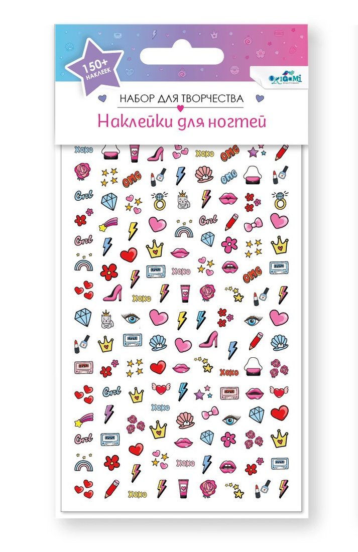 Набор детских наклеек д/ногтей.Милые сладос.,07432