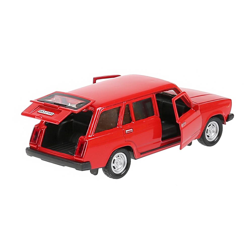 Машина металл ВАЗ-2104 ЖИГУЛИ длина 12 см, двери, багажник, инерц,красный, кор. Технопарк в кор.2*36шт