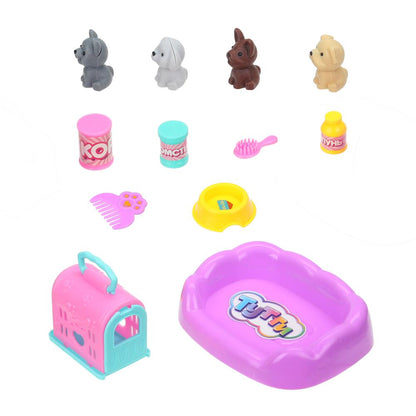 Игровой набор с аксессуарами и аксессуарами, пластиковый, (4 питомца и 8 акс) Тутти в кор.2*120шт