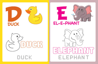 Азбука-раскраска: английские буквы и слова