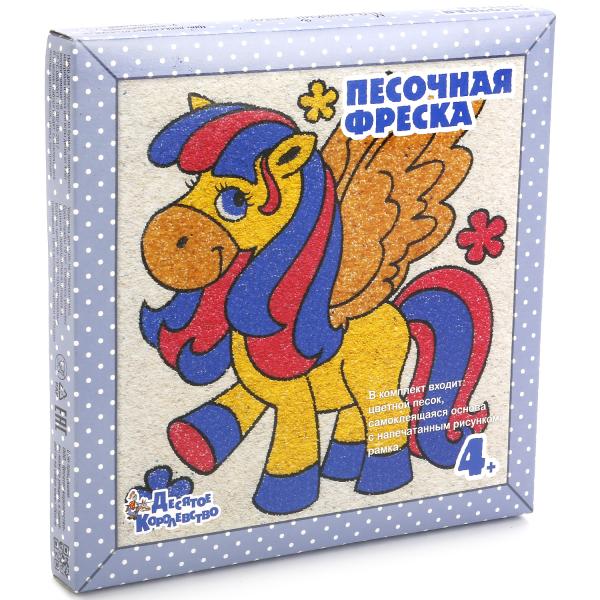 НАБОР ДЛЯ ТВОРЧЕСТВА. ПЕСОЧНАЯ ФРЕСКА "МАЛЕНЬКИЙ ПЕГАС" (РАМКА ИЗ ВСПЕНЕННОГО ПОЛИМЕРА) в кор.15шт
