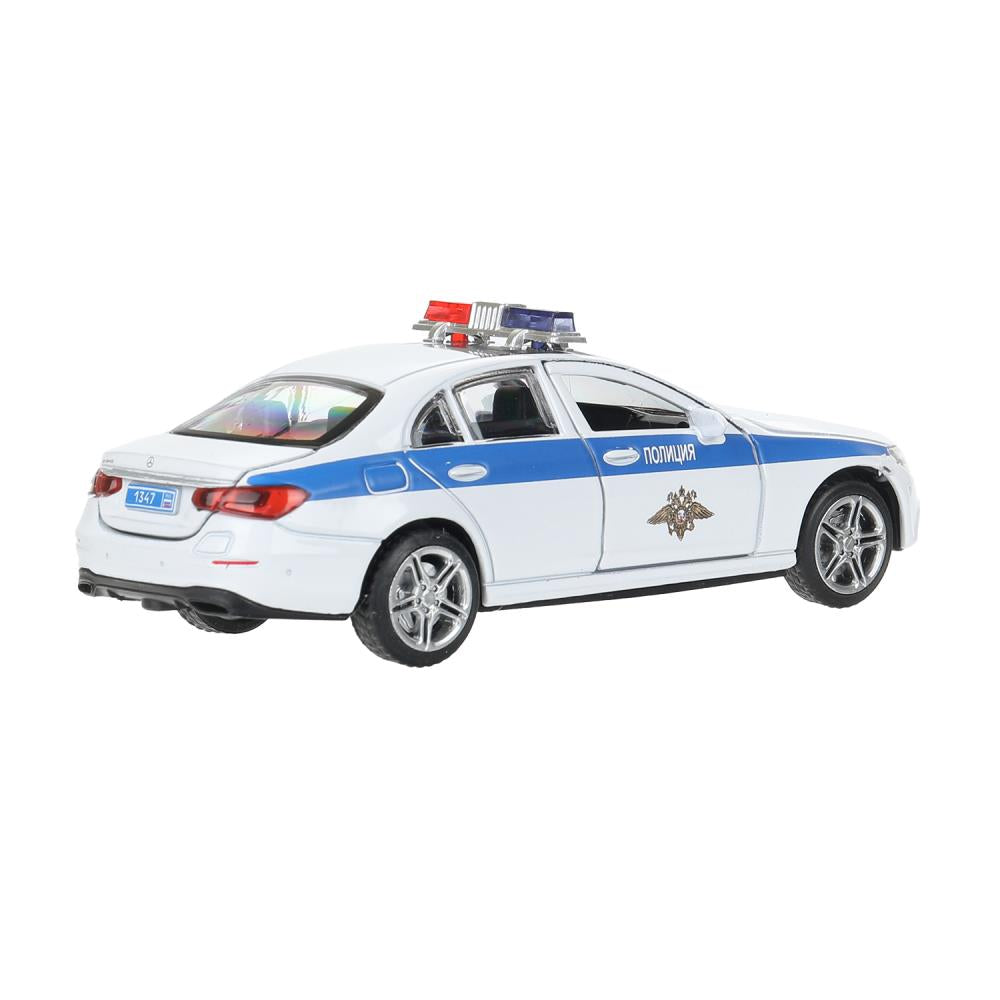 Машина металл свет-звук MERCEDES-BENZ e-class amg 12см,ПОЛИЦИЯ белый, кор. Технопарк в кор.2*36шт