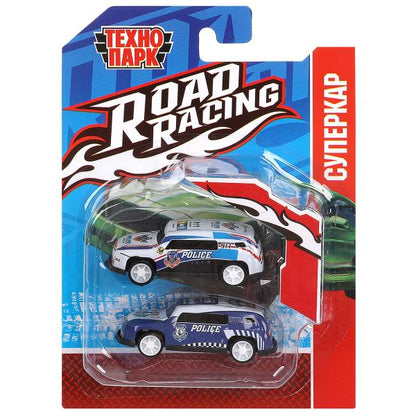 Машина металл ROAD RACING набор 7,5см, 2 шт,металл,в ассорт блистер Технопарк в кор.2*240наб