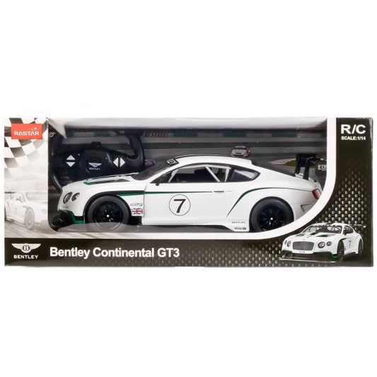 МАШИНА Р/У RASTAR BENTLEY CONTINENTAL GT3 1:14 СО СВЕТОМ, ЦВЕТ БЕЛЫЙ В КОР. в кор.6шт