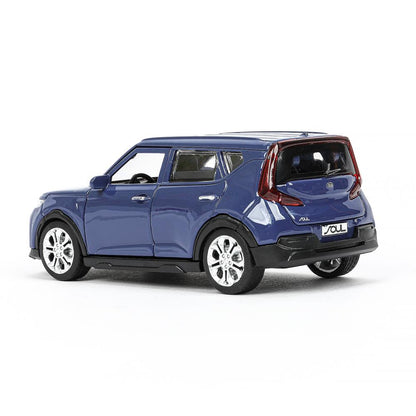 Машина металл KIA Soul длина 12 см, двери, багажник., инерц, темно-синий, кор. Технопарк в кор.2*36шт
