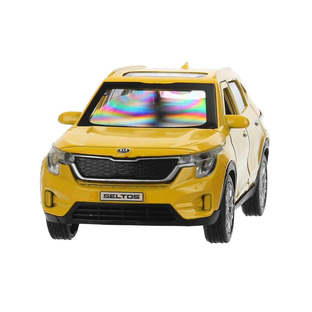 Машина металл KIA seltos длина 12 см, двери, багажник., инерц, желтый, кор. Технопарк в кор.2*36шт